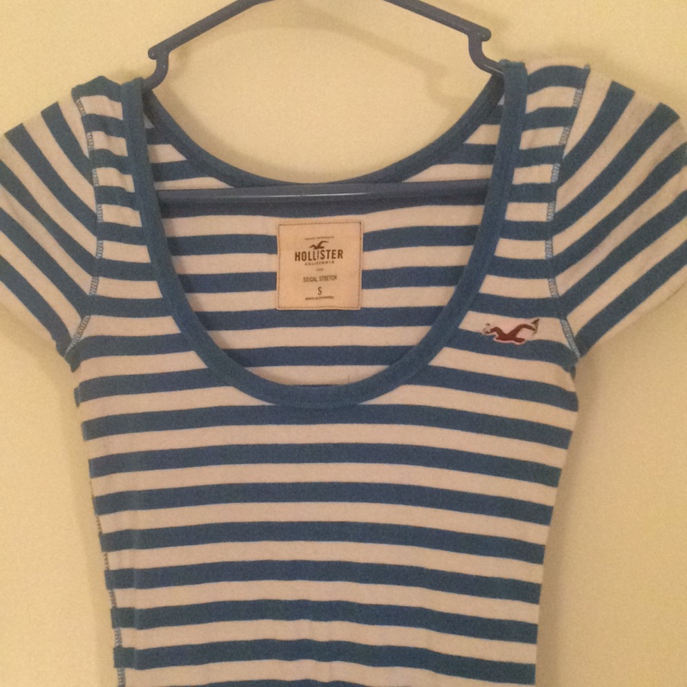 Hollister blue and white striped.